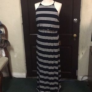 LOFT Nautical striped maxi dress